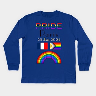 Pride Paris France 2024 Kids Long Sleeve T-Shirt